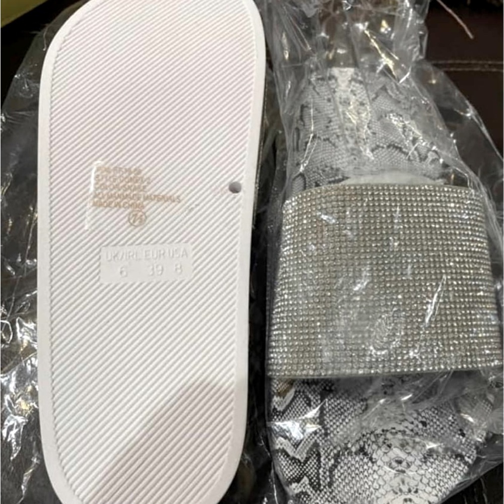 Brand New, Never Worn Rhinestone Slides. Size 7 1/2 ladies